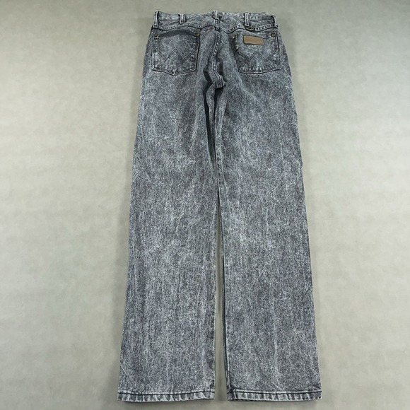 Vintage Wrangler Jeans Mens 34x34 Gray Acid Wash Straight Leg 13MWZ (Fits 31x33) - Picture 2 of 14